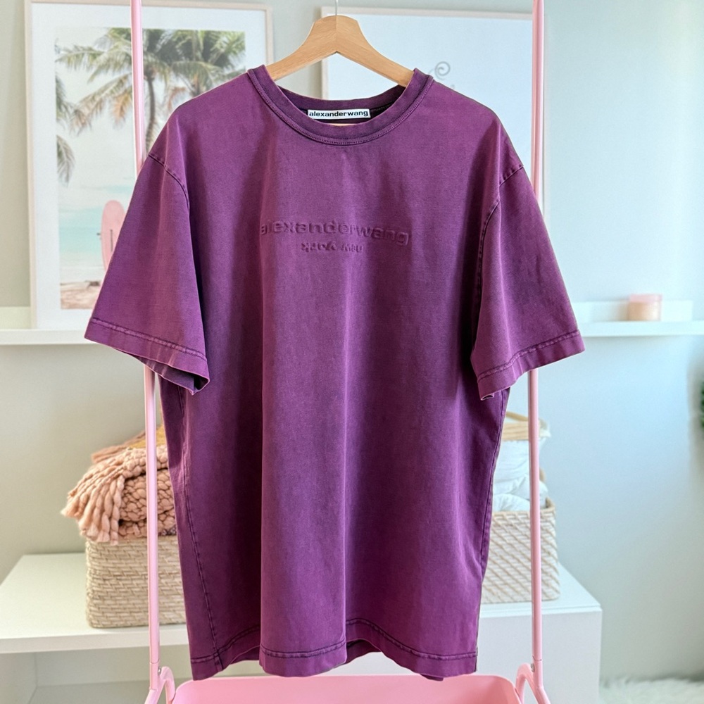 Alexander Wang Embossed Logo T-Shirt | Size XL